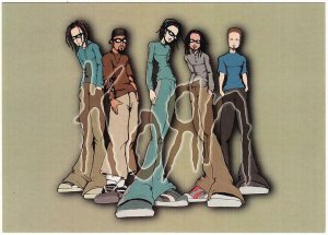 Korn Band Portrait as Cartoon Characters Postcard