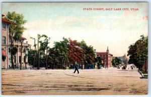 SALT LAKE CITY, Utah  UT    STATE STREET Scene  ca 1910s   Postcard