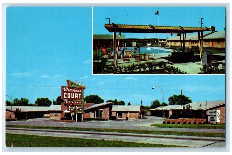 c1960 Winston Motor Court Restaurant New Sapulpa Road Tulsa Oklahoma OK Postcard