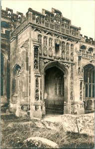 Vtg Postcard 1910s RPPC St Peter and St Paul's Church Porch Door Lavenham UK