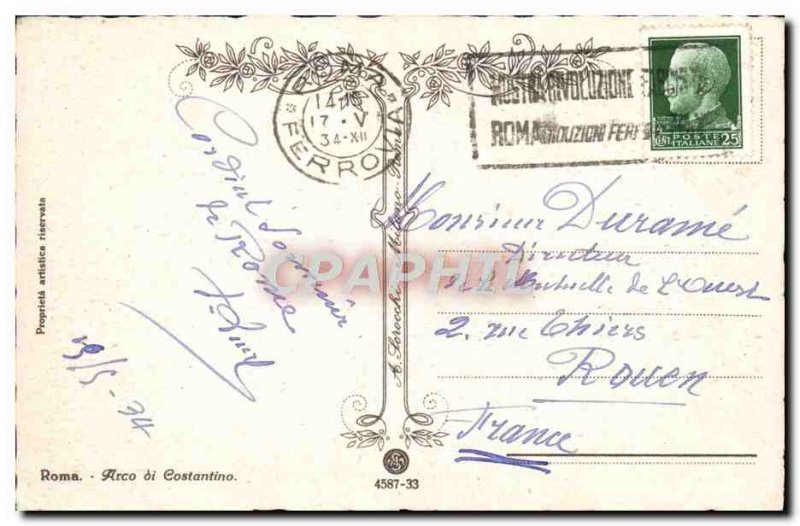 Old Postcard Roma Arco Costantino