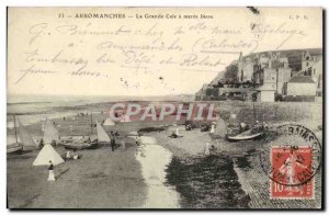 Old Postcard Arromanches The large dock at low tide