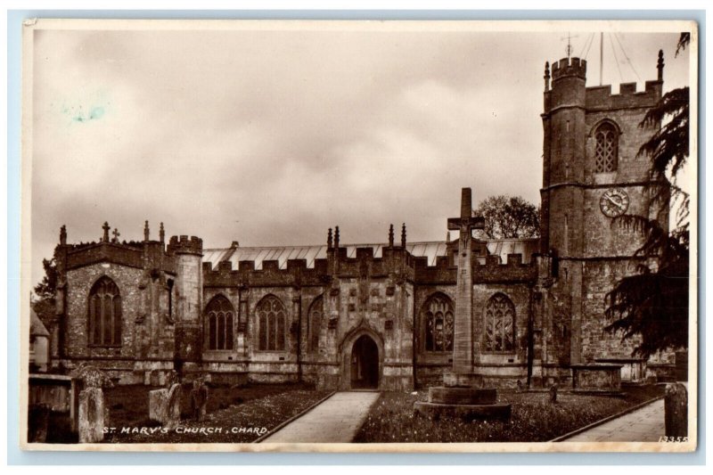 1944 St. Mary's Church Chard Somerset England APO RPPC Photo Vintage Postcard