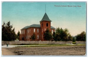 c1910 Victoria School Moose Jaw Saskatchewan Canada Posted Antique Postcard