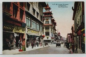 San Francisco Chinatown Grant Avenue Postcard C16