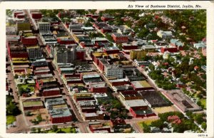 Joplin Missouri Air View of Business District 1940s Postcard W8