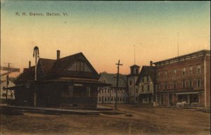 Barton VT RR Train Station Depot c1910 Postcard