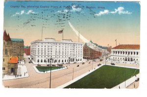 Copley Plaza, Public Library, Massachusetts, Used 1914 Flag Cancel