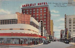 Orlando Florida north on Orange Ave Angebilt Hotel linen antique pc Z19506