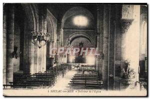 Old Postcard Soulac sur Mer Interior of church