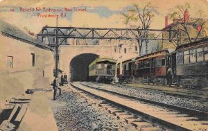 Benefit St Tunnel Entrance Railroad Cars Providence Rhode Island 1910 postcard