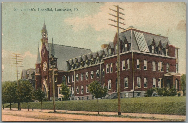 LANCASTER PA ST. JOSEPH'S HOSPITAL ANTIQUE POSTCARD