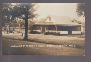 Ipswich MASSACHUSETTS RPPC c1920 RESTAURANT Cafe AGAWAM TOURIST CAMP Gas Station