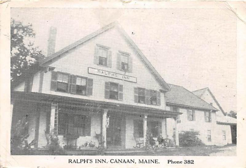 CANAAN MAINE RALPHS INN BLACK & WHITE PHOTO POSTCARD c1941