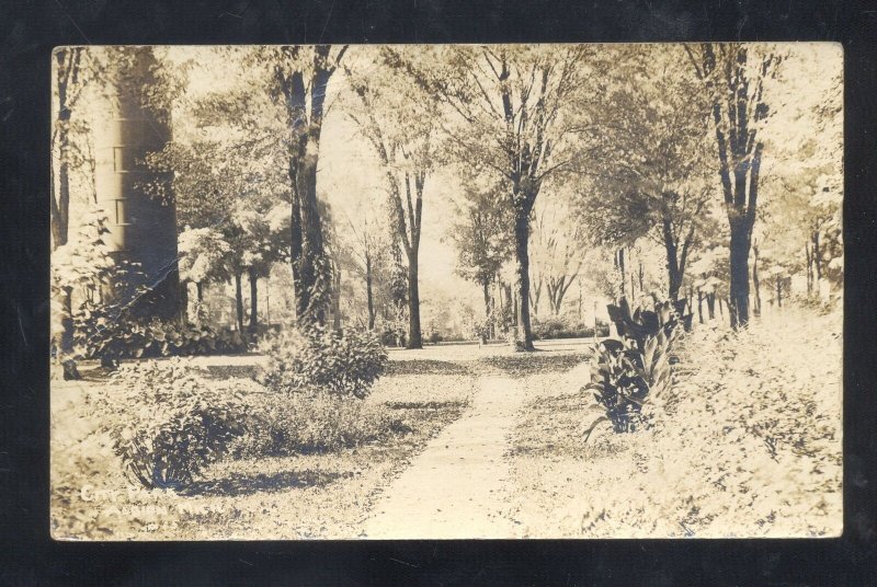 RPPC ALBION MICHIGAN DOWNTOWN CITY PARK 1913 VINTAGE REAL PHOTO POSTCARD