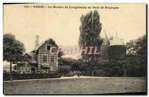 Old Postcard Paris Le Moulin de Longchamp in the Bois de Boulogne