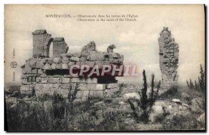 Old Postcard Montfaucon Observatory in the ruins of the & # 39Eglise