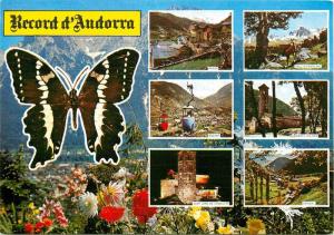 Andorra divers aspects & butterfly postcard