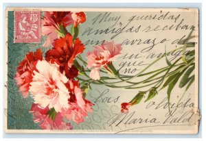 1904 Guatemala Letter Flowers Posted Antique Postcard 