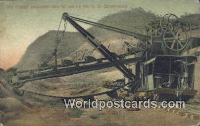 Old French excavator, US Government Panama Canal Republic of Panama Writing o...