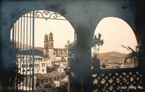 Vintage Postcard 1900's Beautiful Scene From Windows Taxco Guerrero Mexico RPPC