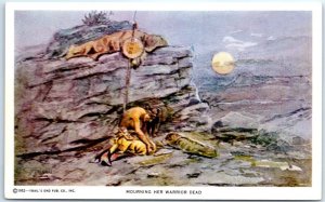 Postcard - Mourning Her Warrior Dead By Charles M. Russell