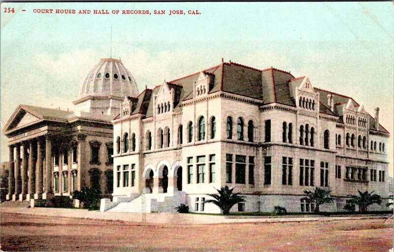 Postcard COURT HOUSE SCENE San Jose California CA AL3141
