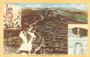 RUTLAND, Vermont VT  PICO PEAK~Green Mountains  TOWER~SKI LIFT ca1940's Postcard