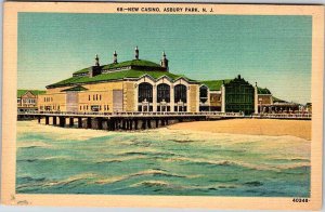 Postcard CASINO SCENE Asbury Park New Jersey NJ AK0863