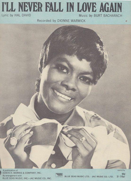 I'll Never Fall In Love Again Dionne Warwick 1960s Sheet Music