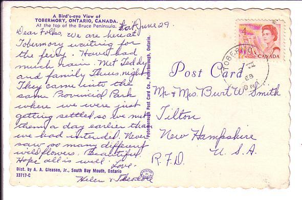 Tobermory, Ontario, Bird's Eye, Used 1968