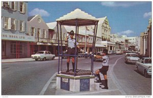 HAMILTON, Bermuda, 1940-1960's; The Policeman Who Directs Traffic