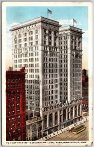 First And Security National Bank Minneapolis Minnesota MN Street View Postcard