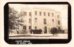 De Queen Arkansas birds eye view court house real photo pc Z12576