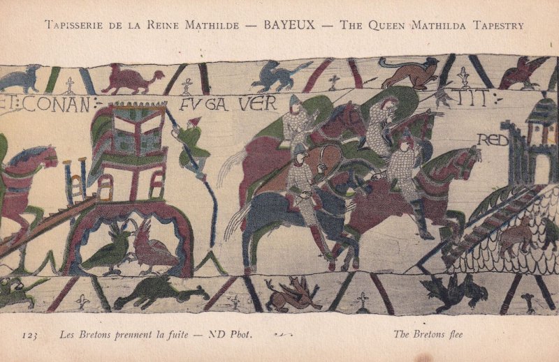 Bretons Flee Queen Mathilda Tapestry Battle Of Hastings Postcard