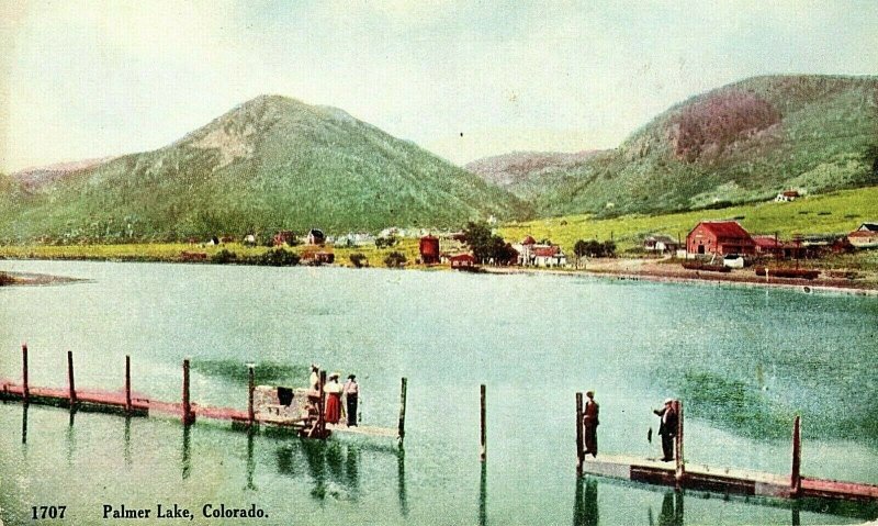 Postcard Hand Tinted View of Palmer Lake in Colorado.         R4