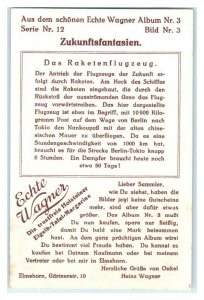 Rocket Plane, Future Fantasies, Echte Wagner German Trade Card *VT31R