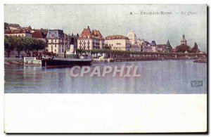 Old Postcard Evian les Bains Boat Quay