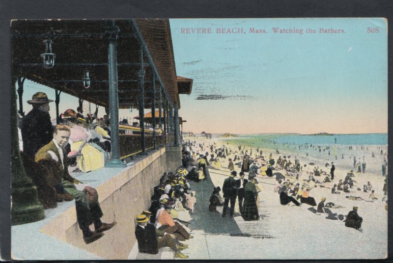 America Postcard - Massachusetts, Revere Beach - Watching The Bathers   T6799