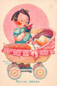 Children Petite Maman Girl Baby Crib Toy Art Beatrice Mallet postcard B930
