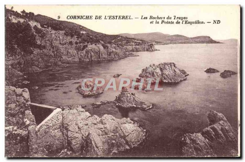 Old Postcard Corniche De L & # 39Esterel The Rocks From Trayas and the tip of...