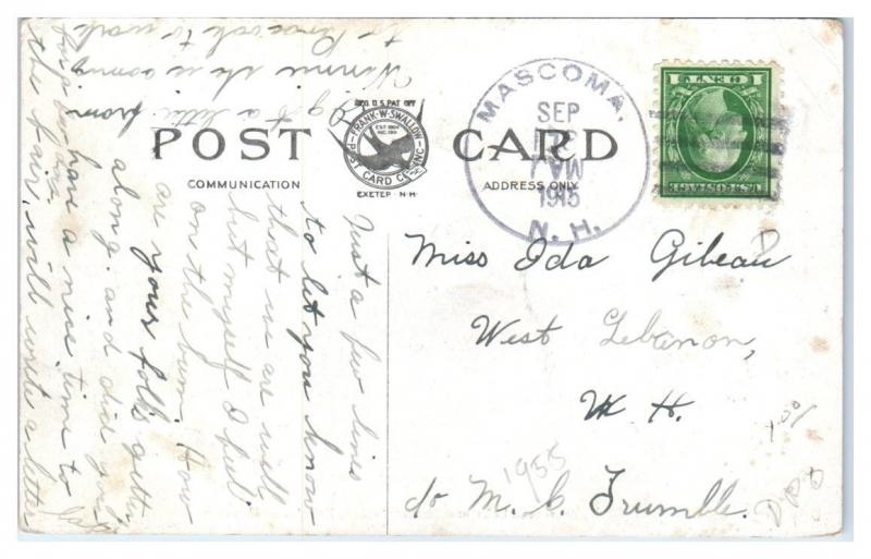 1915 Lake and Shaker Bridge, Enfield, NH Postcard United