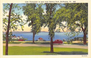Burlington Vermont 1940s Postcard Lake Champlain as seen from Battery Park 