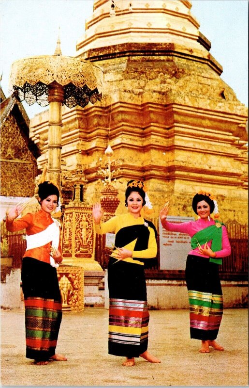 Barefoot Dancing Girls Chiang Mai Suthep Mountain TH Monument WOB UNP Unused 