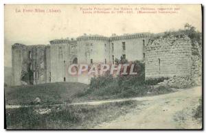 Old Postcard La Ferte Milon Main Facade of the ruins of the castle