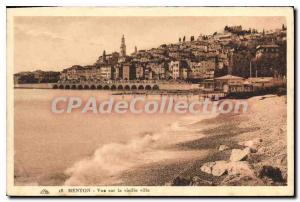 Old Postcard Menton View On The Old City