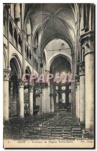 Old Postcard Dijon Interior of the Church of Our Lady