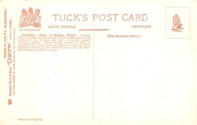 Home of Zachary Taylor Louisville KY