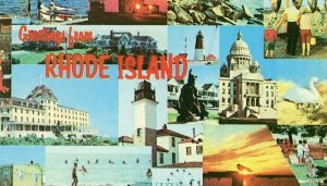 Postcard Multi-View Greetings from Rhode Island     R5