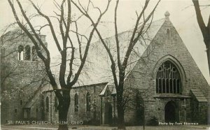 Salem Ohio St Paul's Church Tom Eberwein 1947 RPPC Photo Postcard 22-306